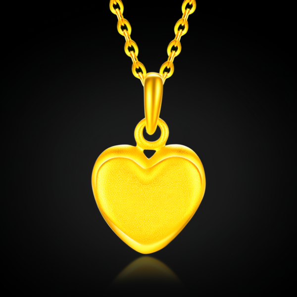 黄金爱心吊坠图片大全